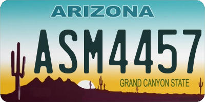 AZ license plate ASM4457