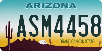 AZ license plate ASM4458