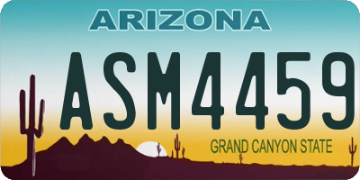 AZ license plate ASM4459