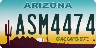 AZ license plate ASM4474