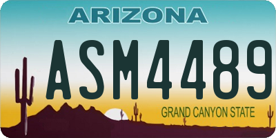 AZ license plate ASM4489