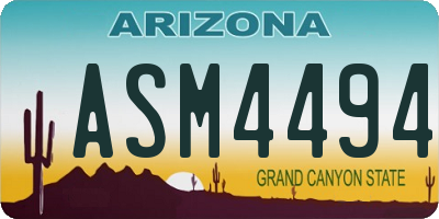 AZ license plate ASM4494