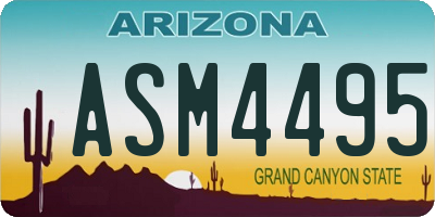 AZ license plate ASM4495