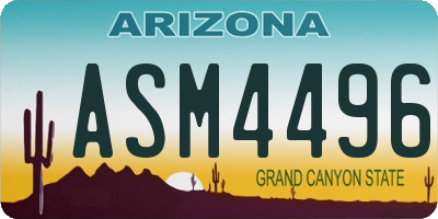AZ license plate ASM4496