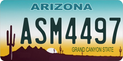 AZ license plate ASM4497