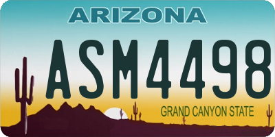 AZ license plate ASM4498