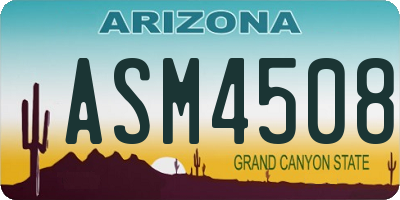 AZ license plate ASM4508