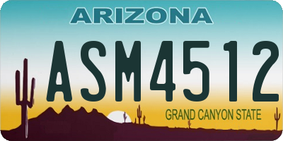 AZ license plate ASM4512