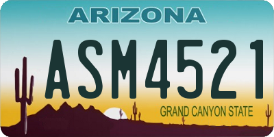 AZ license plate ASM4521
