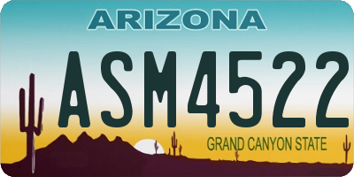 AZ license plate ASM4522
