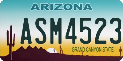 AZ license plate ASM4523