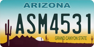 AZ license plate ASM4531