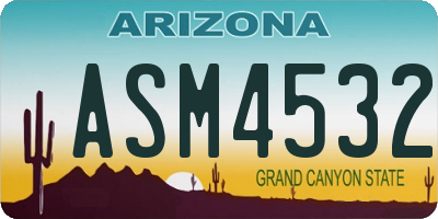 AZ license plate ASM4532
