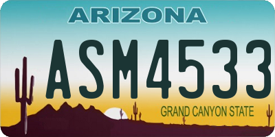 AZ license plate ASM4533