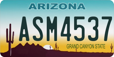 AZ license plate ASM4537