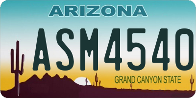AZ license plate ASM4540