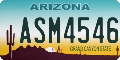 AZ license plate ASM4546
