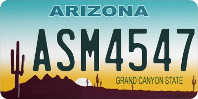 AZ license plate ASM4547