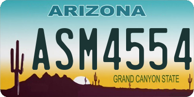 AZ license plate ASM4554