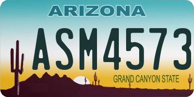 AZ license plate ASM4573