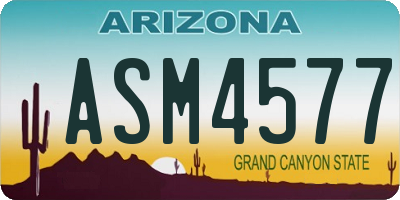 AZ license plate ASM4577