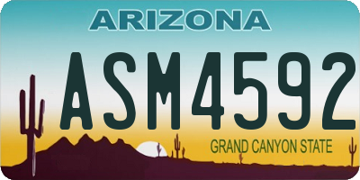 AZ license plate ASM4592