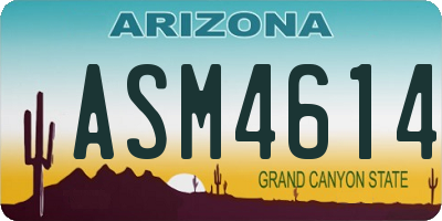 AZ license plate ASM4614