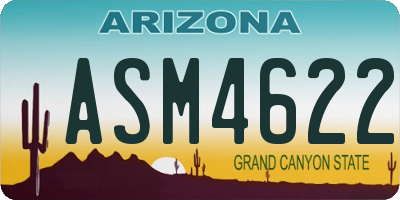AZ license plate ASM4622