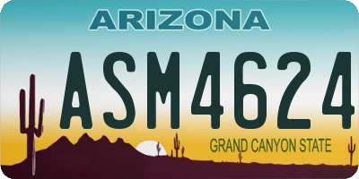 AZ license plate ASM4624