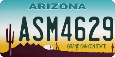 AZ license plate ASM4629
