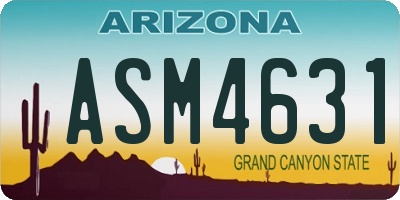 AZ license plate ASM4631
