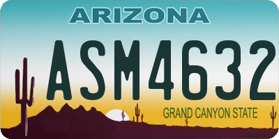 AZ license plate ASM4632