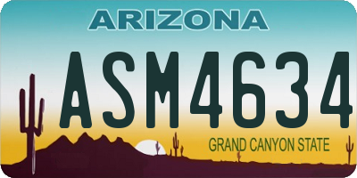 AZ license plate ASM4634