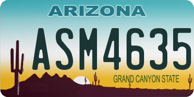 AZ license plate ASM4635