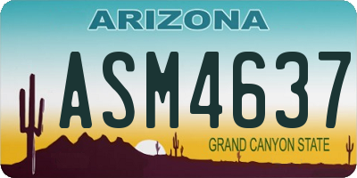 AZ license plate ASM4637