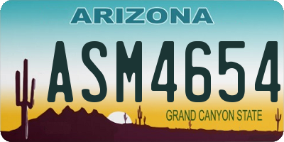 AZ license plate ASM4654