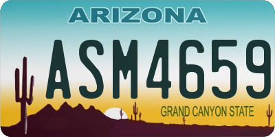 AZ license plate ASM4659