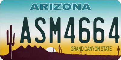 AZ license plate ASM4664