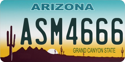 AZ license plate ASM4666