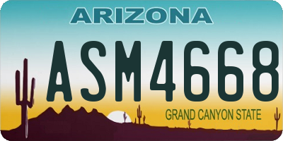 AZ license plate ASM4668