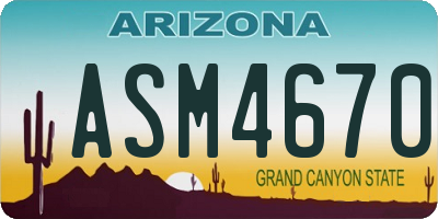 AZ license plate ASM4670