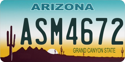 AZ license plate ASM4672