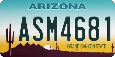 AZ license plate ASM4681