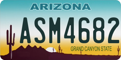 AZ license plate ASM4682
