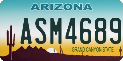 AZ license plate ASM4689