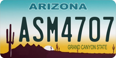 AZ license plate ASM4707