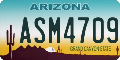 AZ license plate ASM4709