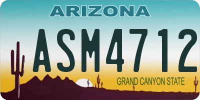 AZ license plate ASM4712