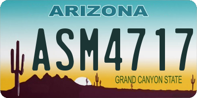 AZ license plate ASM4717