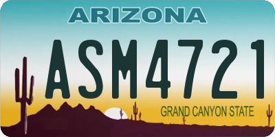 AZ license plate ASM4721